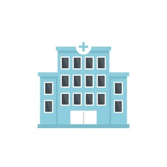 Hospital building icon flat isolated vector