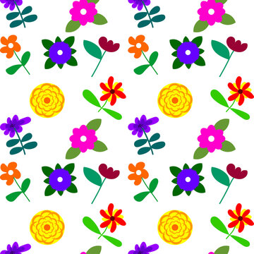 Seamless abstract pattern with the image of flowers