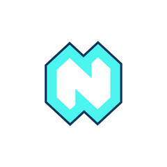 letter N Hexa Logo Design