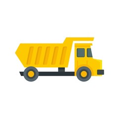 Tipper unloading icon flat isolated vector