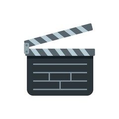 Clapper blackboard icon flat isolated vector