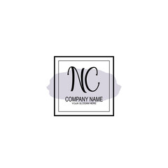 Letter NC minimalist wedding monogram vector