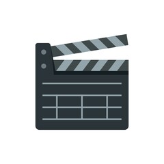 Director clapper icon flat isolated vector