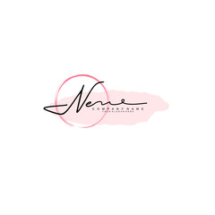 NE initial Signature logo template vector