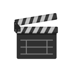 Fototapeta premium Entertainment clapper icon flat isolated vector