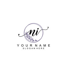 NI initial Luxury logo design collection