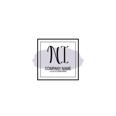 Letter NI minimalist wedding monogram vector