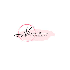 NI initial Signature logo template vector