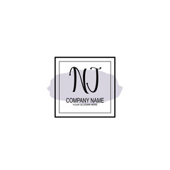 Letter NJ minimalist wedding monogram vector