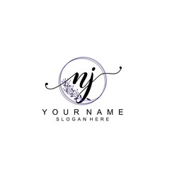 NJ initial Luxury logo design collection