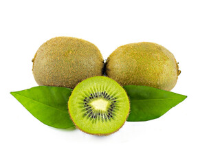 Kiwi ,Actinidia deliciosa isolated on white background 