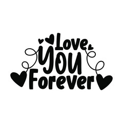 Valentines day typography. Romantic lettering hand-drawn style unique typography design element for greeting cards, T-shirts, mugs, decoration, prints, and posters design.