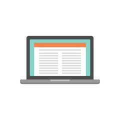 Estimator laptop icon flat isolated vector