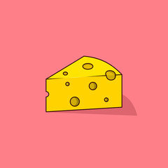 Cheese cartoon style icon illustration