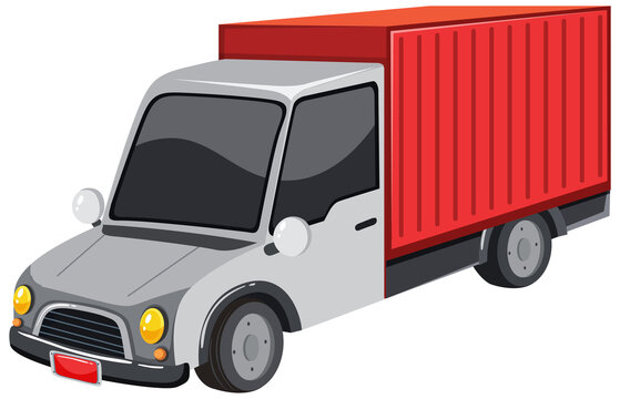 Delivery truck with shipping container