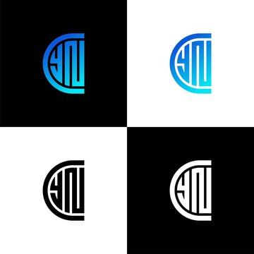 Alphabet letters Initials Monogram logo CYN or YNC template