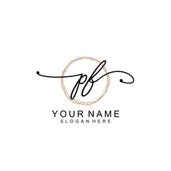 PF  initial Signature logo template vector