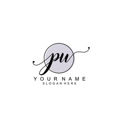 PU initial Luxury logo design collection