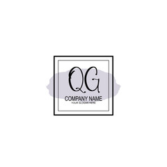 Letter QG minimalist wedding monogram vector