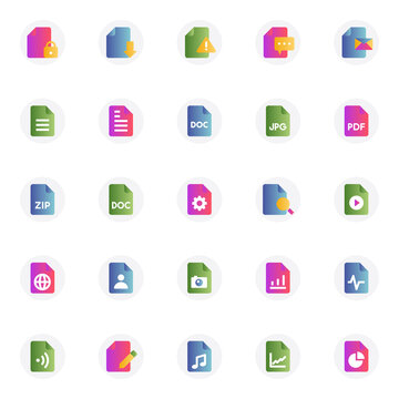 Gradient color icons for file and folder.