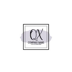 Letter QX minimalist wedding monogram vector