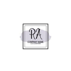 Letter RA minimalist wedding monogram vector