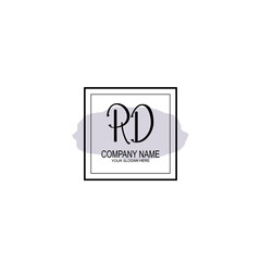 Letter RD minimalist wedding monogram vector