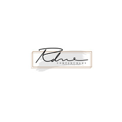 RD initial Signature logo template vector