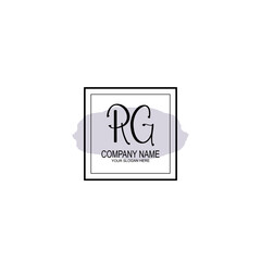 Letter RG minimalist wedding monogram vector