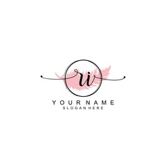 RI initial Luxury logo design collection