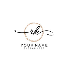 RK initial Signature logo template vector