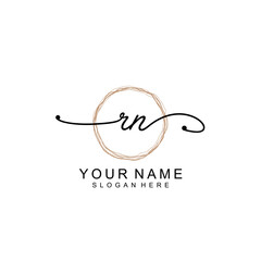 RN initial Signature logo template vector