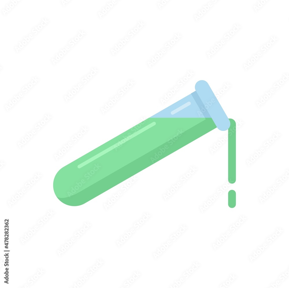 Sticker Biohazard test tube icon flat isolated vector