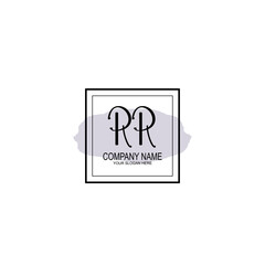 Letter RR minimalist wedding monogram vector