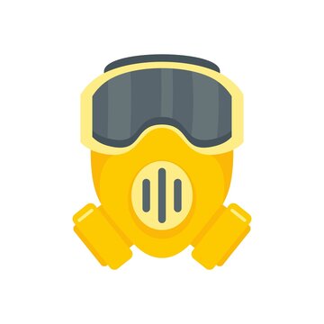 Modern biohazard mask icon flat isolated vector