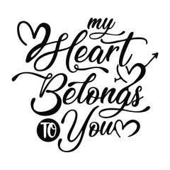 Valentines day typography. Romantic lettering hand-drawn style unique typography design element for greeting cards, T-shirts, mugs, decoration, prints, and posters design.