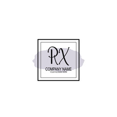 Letter RX minimalist wedding monogram vector