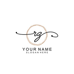 RZ initial Signature logo template vector