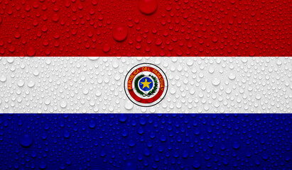 Paraguay flag on water texture. 3D image