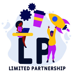 LP - Limited Partnership acronym. business concept background.  vector illustration concept with keywords and icons. lettering illustration with icons for web banner, flyer, landing pag