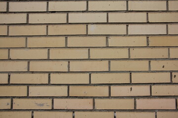 Obraz premium The texture of the background of a dry beige brick wall painted in beige