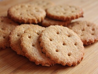 whole wheat biscuits, crackers, cookies closeup