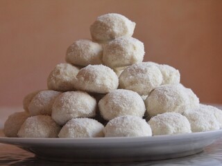 moroccan sweets, homemade coconut balls