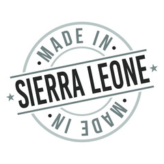 Made in Sierra Leone Quality Original Stamp Design Vector Art Tourism Souvenir Round Seal badge.