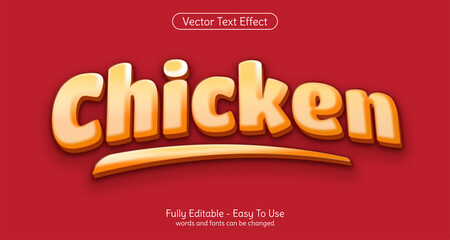 Chicken 3d text editable style effect template