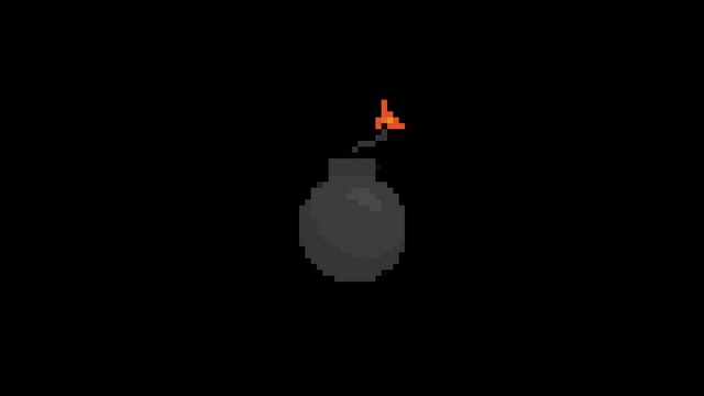 pixel bomb Glitch icon animated.isolated on black background.digital glitch effect.4K video.cool effect