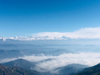 mountains and clouds