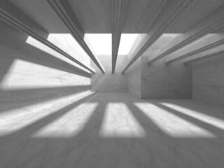 Abstract architecture background. Empty rough concrete interior