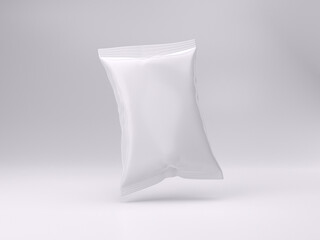 3d render plastic packaging mockup template photo with white background isolated view