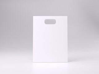 3d render white paper shopping bag for mockup template
